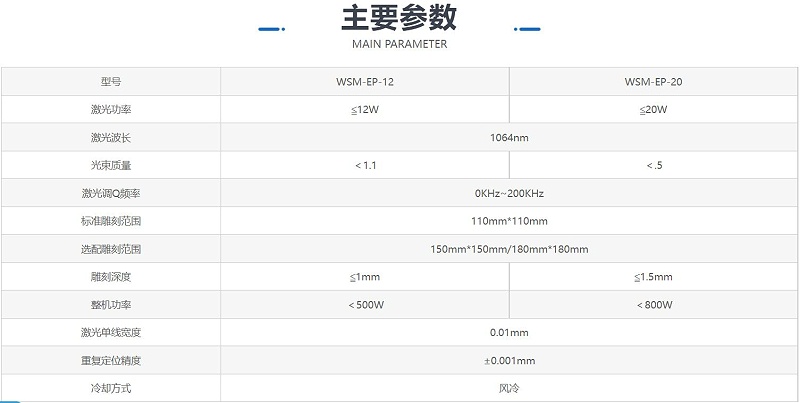 端泵激光打标机参数